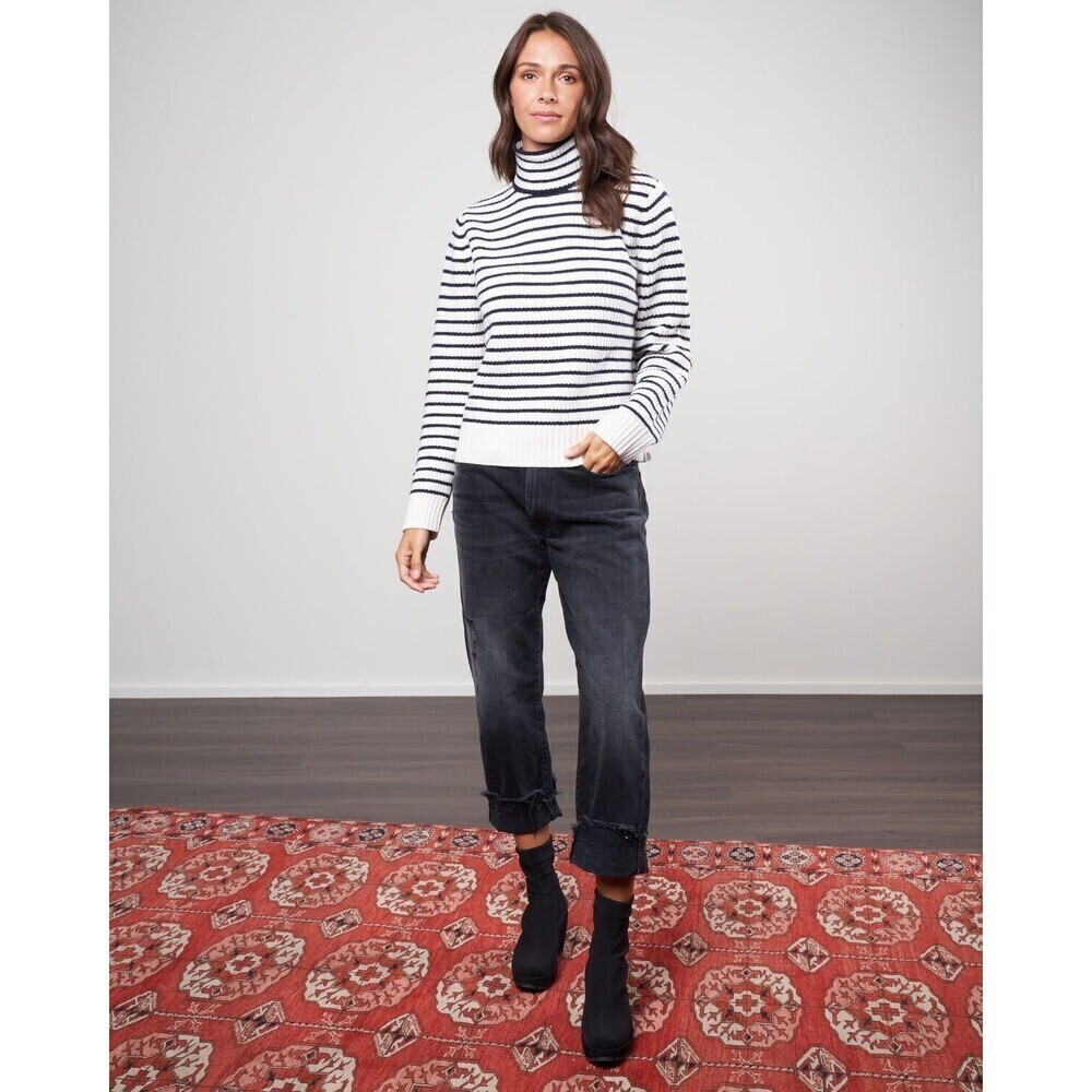 Kule The Banks Wool Sweater Cream Navy Size Small